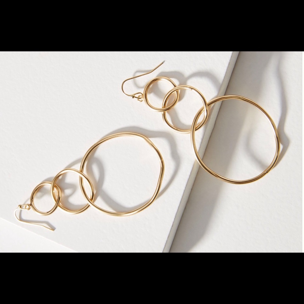 Anthropologie Triple Hoop Dangling Earrings